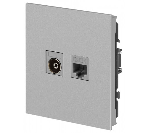 Розетка Эра Arktik 16-3110-03 комбинированная RJ45+TV алюминий Б0070496