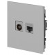 Розетка Эра Arktik 16-3110-03 комбинированная RJ45+TV алюминий Б0070496
