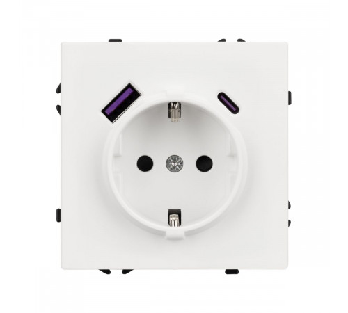 Механизм розетки с USB зарядкой Arlight SCT-NOBE-MUAC-SFPL-WH (230V, 16A) 054284