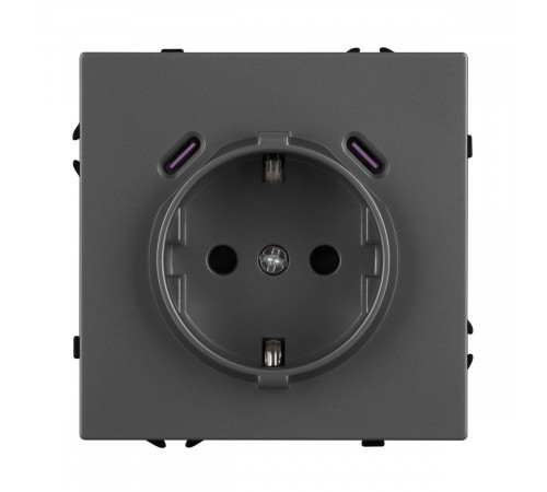 Механизм розетки с USB зарядкой Arlight SCT-NOBE-MUCC-SFPL-GR (230V, 16A) 061816