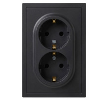 Розетка Эра Galaxy 15-2104-05 с заземлением двойная 2X2P+E Schuko 16А-250В IP20 антрацит Б0070685