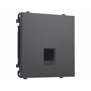 Комплект механизма телефонной розетки SIGMA Антрацит серый RJ-11 Ambrella Volt MS662030 (SP6620, PR190)