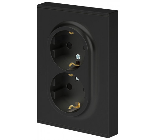 Розетка Эра Arktik 16-2104-05 двойная с заземлением 2X2P+E Schuko 16А-250В антрацит Б0070448