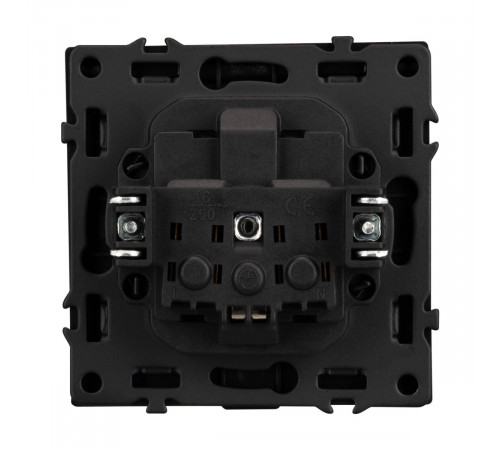 Розетка зк со шторками и крышкой софт-тач черный оникс Arlight SCT-MCP-SFPL-BK (250V, 16A) 054281(1)