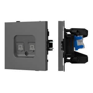 Механизм компьютерной розетки двойной SCT-TENDO-MPC2-SFPL-GR (RJ-45, CAT6) 054597