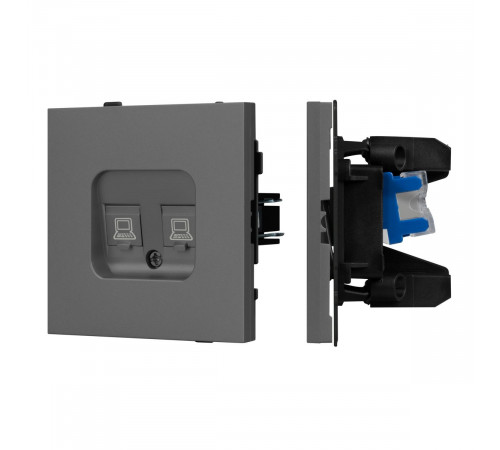 Механизм компьютерной розетки двойной SCT-TENDO-MPC2-SFPL-GR (RJ-45, CAT6) 054597