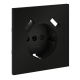 Накладка для розетки с заземлением и защитными шторками, с USB A+A Voltum S70 (черный матовый) VLS000908