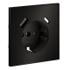 Накладка для розетки с заземлением и защитными шторками с USB A+C S70 Metal (антрацит) Voltum VLSM001012