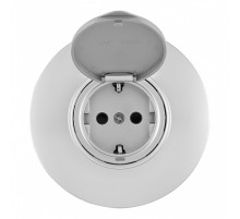 Розетка круглая с/з и шторками, защитной крышкой и рамкой Arte Milano SET08-1-41-1 silver