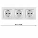 Розетка тройная (трехпостовая) с/з и шторками Arte Milano SET06-3-40-1x3 silver
