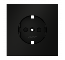 Накладка для розетки с заземлением и защитными шторками Voltum S70 (черный матовый) VLS000708
