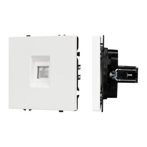 Розетка компьютерная софт-тач белый кварц Arlight SCT-MPC1-SFPL-WH (RJ-45, CAT6) 054304(1)