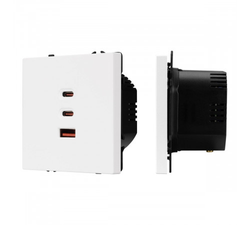 Механизм розетки с быстрой USB зарядкой Arlight SCT-NOBE-MUACC-SFPL-FC-WH (65W, QC3) 061839
