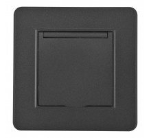 Комплект розетки с/з и шторками, защитной крышкой и рамкой Arte Milano SET16-1-41-1 black