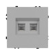 Механизм сдвоенной телефонной розетки Arlight SCT-NOBE-MTL2-SFPL-IS (RJ-11, 4C) (Никель) 061890