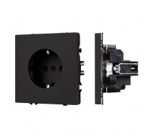 Розетка зк со шторками софт-тач черный оникс Arlight SCT-MEU-SFPL-BK (250V, 16A) 054277(1)