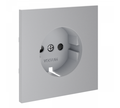 Накладка для розетки с заземлением и защитными шторками Voltum S70 (серый) VLS000716