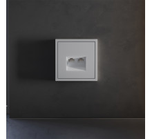 Накладка для розетки компьютерной двойной RJ45+RJ45 кат.6 Voltum S70 (серый) VLS001416