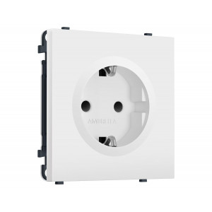 Комплект механизма электрической розетки SIGMA Белый мягкое касание 50Hz 2P+E с/з с/ш 16A-250V QUANT PRO Ambrella Volt MS827010 (SP8270, PR141)