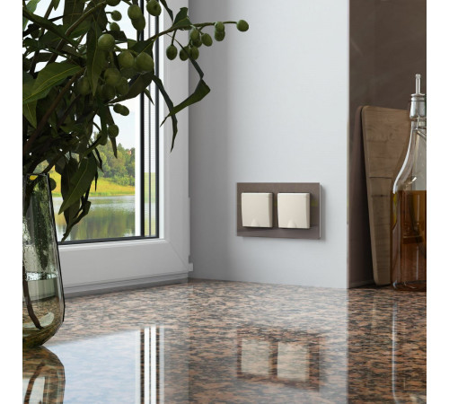 Розетка с заземлением и шторками c крышкой Werkel IP44 (айвори матовый) W1171262 4690389184765 a059276