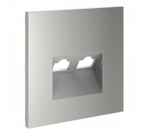 Накладка для розетки компьютерной двойной RJ45+RJ45 кат.6 Voltum S70 (сталь) VLS001405