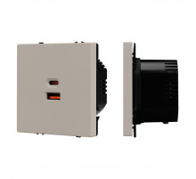 USB Розетка тип A+C софт-тач кашемир Arlight SCT-MUAC-SFPL-FC-CA (65W, QC3) 059446(1)