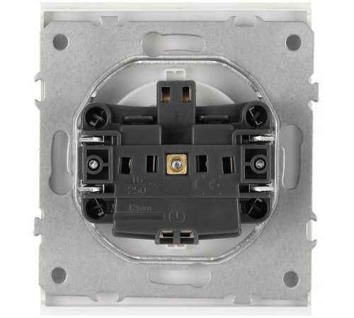Розетка Эра Arktik 16-2103-08 с заземлением 2P+E Schuko со шторками с крышкой 16А-250В белый матовый Б0070441