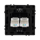 Розетка телефонная двойная софт-тач черный оникс Arlight SCT-MTL2-SFPL-BK (2хRJ-11, 4C) 054309(1)