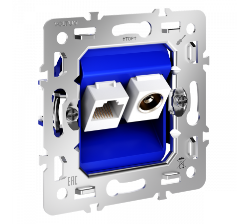 Механизм розетки TV+RJ45 кат. 6 Voltum S70 VLS0607M