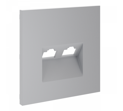 Накладка для розетки компьютерной двойной RJ45+RJ45 кат.6 Voltum S70 (серый) VLS001416