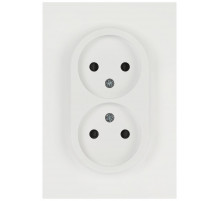 Розетка Эра Arktik 16-2107-08 без заземления двойная 2X2P 16А-250В белый матовый Б0071688