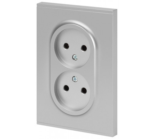 Розетка Эра Arktik 16-2107-03 без заземления двойная 2X2P 16А-250В алюминий Б0071683