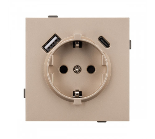 Механизм розетки с USB зарядкой Arlight SCT-TENDO-MUAC-PL-GD (230V, 16A) 054089