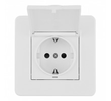 Комплект розетки с/з и шторками, защитной крышкой и рамкой Arte Milano SET16-1-41-1 white