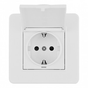 Комплект розетки с/з и шторками, защитной крышкой и рамкой Arte Milano SET16-1-41-1 white