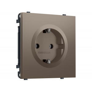 Комплект механизма электрической розетки SIGMA Темная бронза матовый 50Hz 2P+E с/з 16A-250V QUANT PRO Ambrella Volt MS636010 (SP6360, PR141)