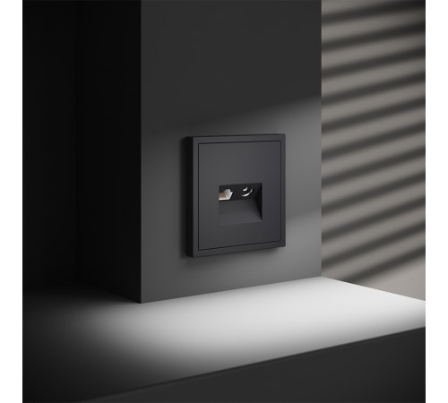 Розетка телевизионная встраиваемая Voltum S70 TV+RJ45 кат. 6, (графит) VLS060707