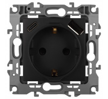 Розетка со шторками с USB type-A+C Эра 12-4108-05 Б0067707