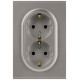 Розетка Эра Arktik 16-2104-07 двойная с заземлением 2X2P+E Schuko 16А-250В титан Б0070450