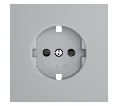 Накладка для розетки с заземлением и защитными шторками Voltum S70 (серый) VLS000716