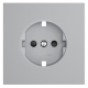 Накладка для розетки с заземлением и защитными шторками Voltum S70 (серый) VLS000716
