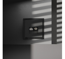 Розетка телевизионная встраиваемая Voltum S70 TV+RJ45 кат. 6, (черный матовый) VLS060708