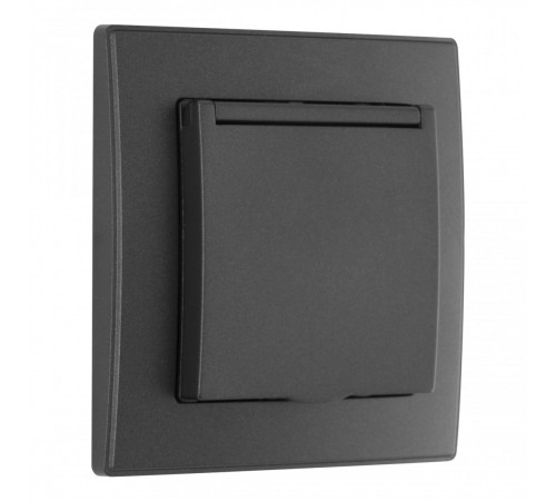 Комплект розетки с/з и шторками, защитной крышкой и рамкой Arte Milano SET06-1-41-1 black Комплект розетки с/з и шторками, защитной крышкой и рамкой Arte Milano SET06-1-41-1 black