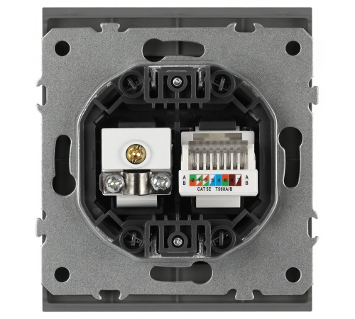 Розетка Эра Arktik 16-3110-06 комбинированная RJ45+TV графит Б0070499