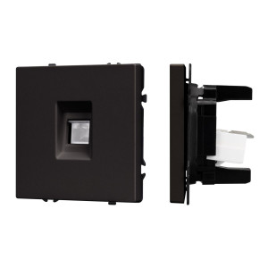 Розетка компьютерная софт-тач черный оникс Arlight SCT-MPC1-SFPL-BK (RJ-45, CAT6) 054305(1)