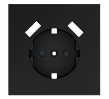 Накладка для розетки с заземлением и защитными шторками, с USB A+A Voltum S70 (графит) VLS000907
