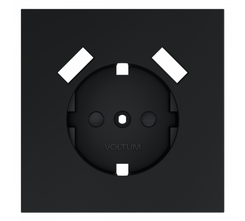 Накладка для розетки с заземлением и защитными шторками, с USB A+A Voltum S70 (графит) VLS000907