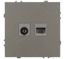 Розетка Эра Galaxy 15-3110-07 комбинированная RJ45+TV IP20 титан Б0070788