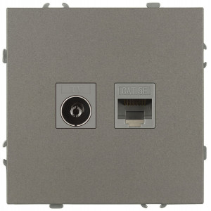 Розетка Эра Galaxy 15-3110-07 комбинированная RJ45+TV IP20 титан Б0070788