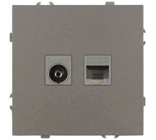 Розетка Эра Galaxy 15-3110-07 комбинированная RJ45+TV IP20 титан Б0070788